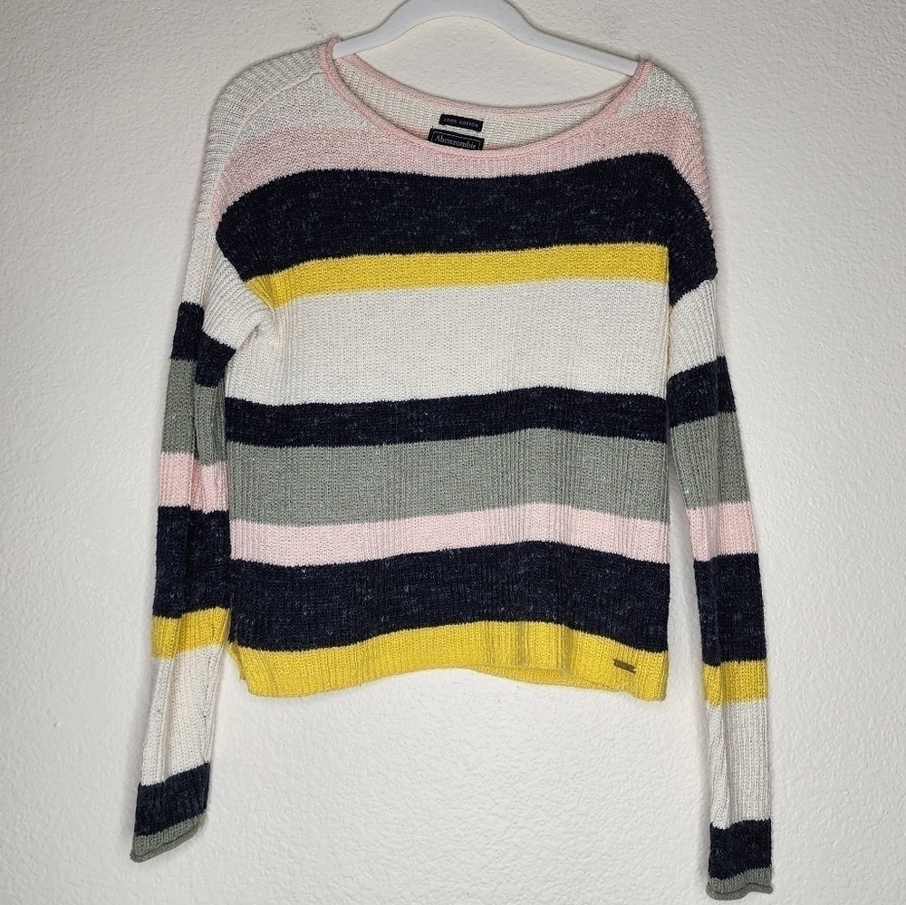 A&F Multicolor Striped Cotton Sweater XXS